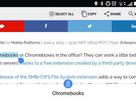 Android版「Chrome」、「Touch to Search」が一部端末で利用可能に--グーグルのコンテキスト検索