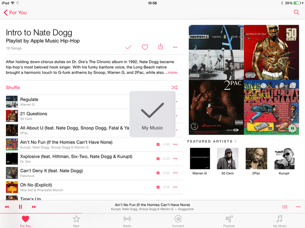 　ユーザーが音楽鑑賞を楽しめるように、Apple Musicには、キュレートされたプレイリストが多数用意されている。好みのプレイリストを見つけたら、小さな「＋」アイコンを押して音楽ライブラリに追加できるので、後から聴くことが可能だ。