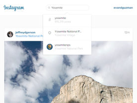 Instagram、ウェブ版の検索機能を強化