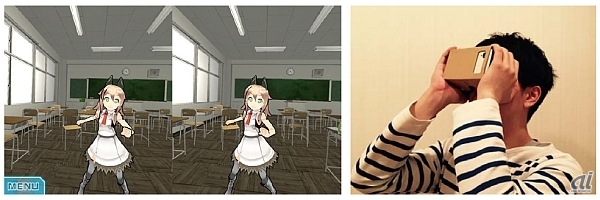 （左）VR映像イメージ、（右）利用イメージ
