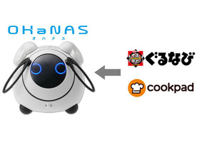 会話ロボット「OHaNAS」に料理レシピ・飲食店情報機能--クックパッド、ぐるなびと連携