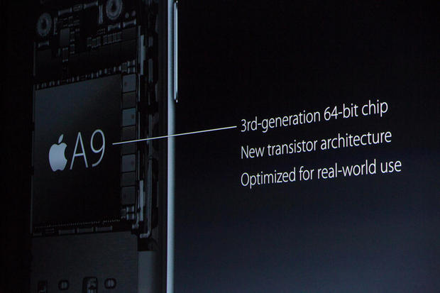 　両端末とも、64ビットアーキテクチャを持った第3世代のApple製プロセッサ「A9」を搭載する。
