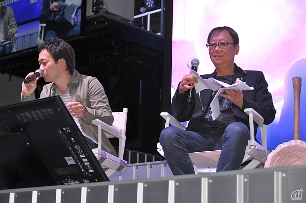 　9月17日には「ドラゴンクエストビルダーズ　アレフガルドを復活せよ」のメディアセッションが行われ、ドラゴンクエストシリーズの産みの親として知られる堀井雄二氏と、スクウェア・エニックスの藤本則義プロデューサーがゲームについて解説した。