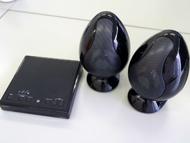 Olasonic、テレビ用スピーカに新モデル--設置しやすい卵型スピーカ