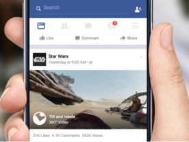 Facebook、ニュースフィードに360度動画を投稿可能に
