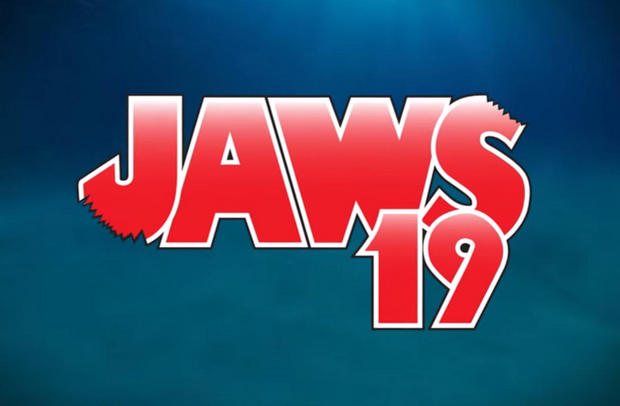 映画「JAWS 19」の予告編

　「バック・トゥ・ザ・フューチャーPART2」では、「JAWS 19」を上映中の映画館の正面から巨大な3D映像のサメが飛び出し、マーティ・マクフライに襲いかかるシーンがある。Universal Picturesが存在しない続編を次々と紹介した（ただし、本物のオリジナル版も含まれる）実在しない「JAWS 19」の予告編を公開したことで、この有名なシーンが記憶によみがえったことだろう。
