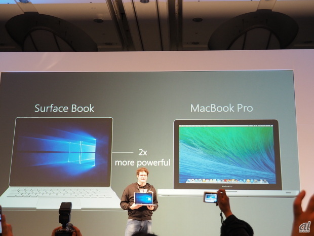 MacBook ProとSurfaceBookを比較すると、2倍のパワーだという