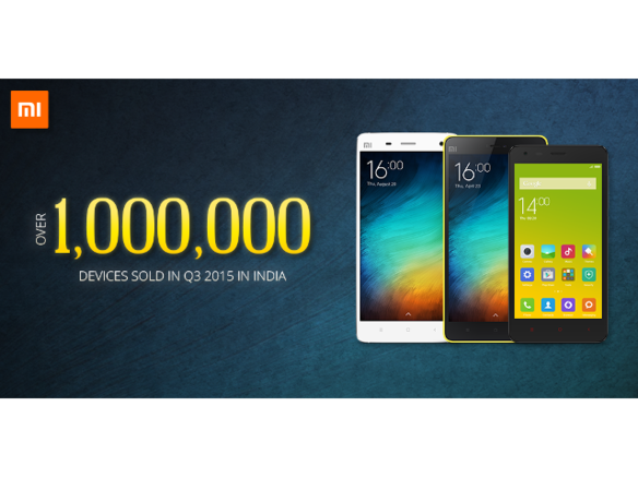 Xiaomi、インドでのQ3スマホ販売台数が100万台に