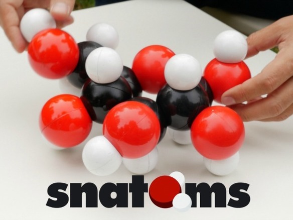 磁石内蔵ボールで分子模型を作る「Snatoms」、Kickstarterで人気