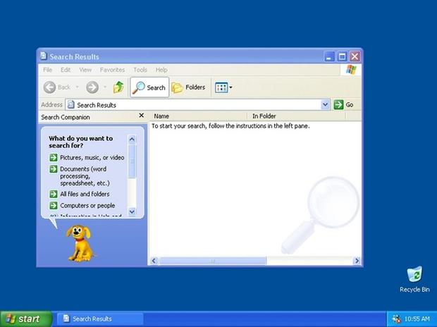 　「Microsoft Bob」では、ユーザーが何かを探しているときにマスコット「Rover Retriever」が登場した。Microsoft Bobは、デスクトップを実際の家の中に見立てたインターフェースだったが、失敗に終わった。