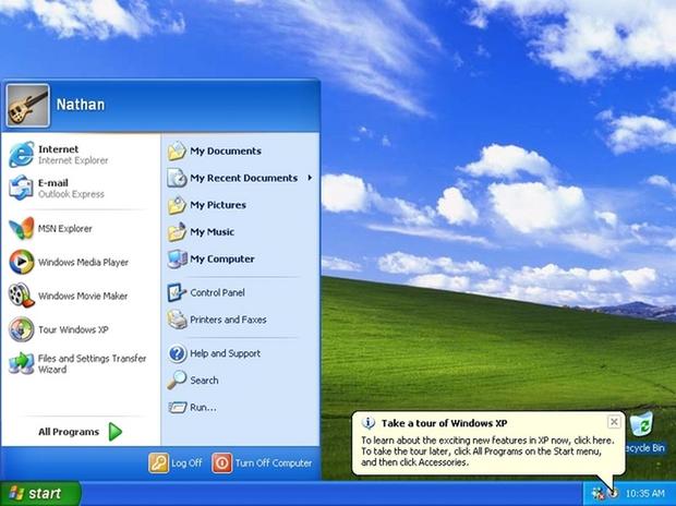 　見よ、これが「Windows XP」のなだらかに広がる緑の丘とすがすがしい青空だ。