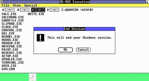 　かつてはこれで十分なWindowsだった。これでWindowsのセッションを終了する。