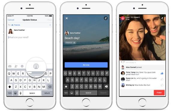 Live Videoは、Facebookユーザーがイベントのリアルタイム共有を可能にする。
