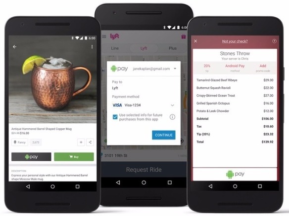 グーグルの Android Pay Androidアプリ内で利用可能に Cnet Japan