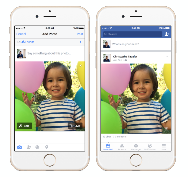 Facebookが、最新のアップデートで「iPhone 6s/6s Plus」の「Live Photos」機能に対応したようだ。