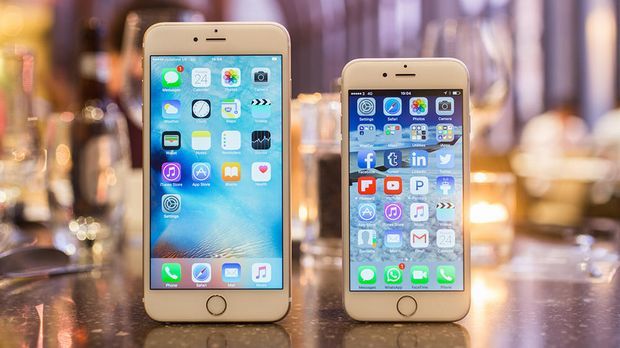 Apple製スマートフォン「iPhone 6s」と「iPhone 6s Plus」の写真