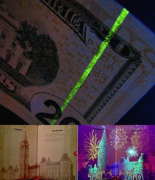 紙幣などにも採用されている蛍光（出典：Kickstarter）
