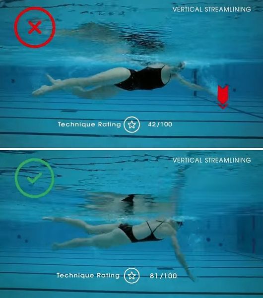 泳ぎ方をリアルタイムに矯正できる（出典：Indiegogo）