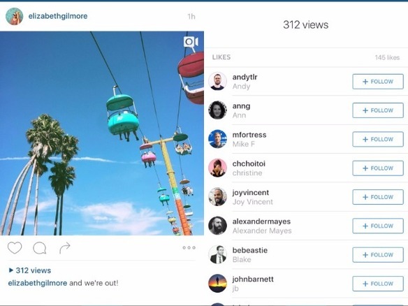 Instagram、動画の視聴回数を表示へ