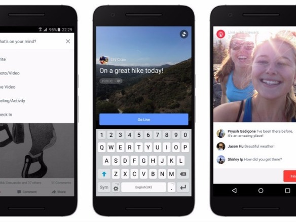 Facebook、「Live Video」機能を「Android」端末にも提供開始