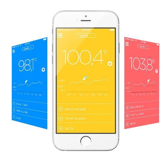 アプリで体温の変化や投薬を確認（出典：Kickstarter）