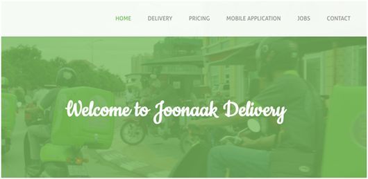 「Joonaak」のウェブサイト。現在、サイトには必要最低限の情報しか書かれていないため、改善の余地がある