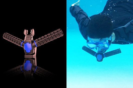 “人工エラ”水中呼吸器で自由に泳げる（出典：Indiegogo）