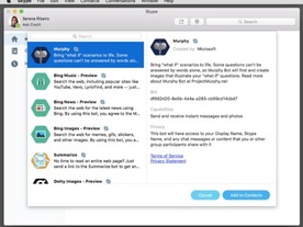 「Skype」、ボット機能を「Mac」版とウェブ版にも追加