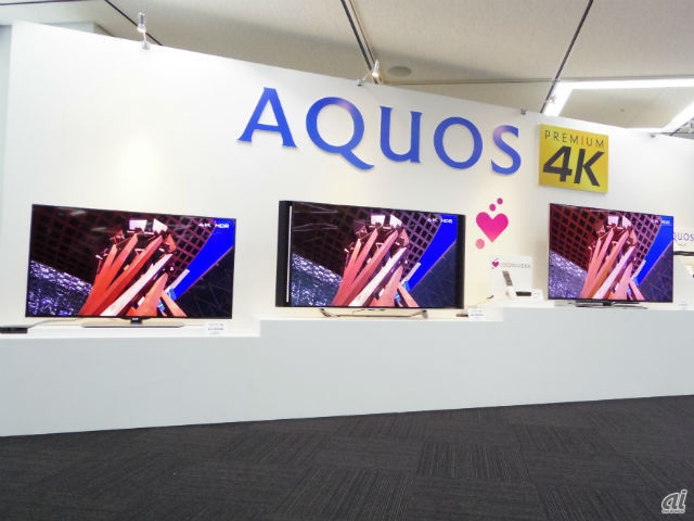 シャープ、4K液晶テレビ「AQUOS」3ライン--オンキヨーと共同開発の高