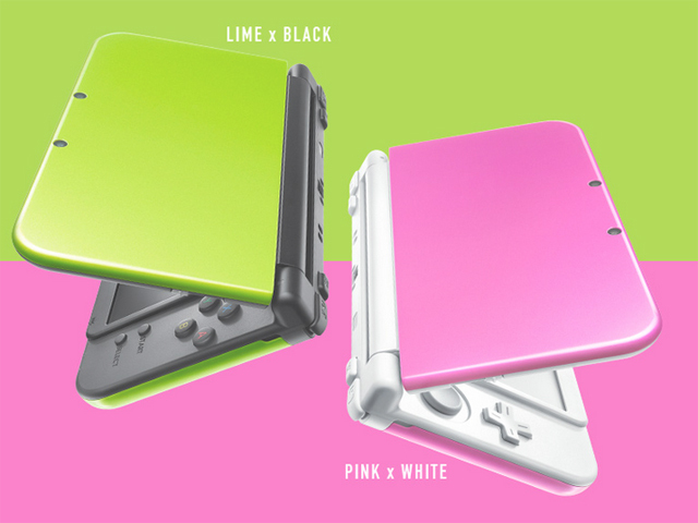 任天堂、New3DS LLの新色「ライム×ブラック」と「ピンク