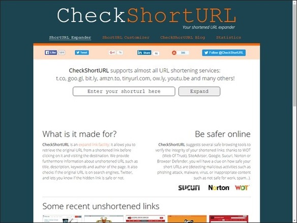 ［ウェブサービスレビュー］サムネイルも取得可、身代わりで短縮URLをチェックする「CheckShortURL」