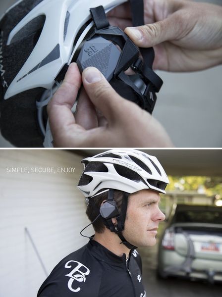 自転車用ヘルメットなら内蔵マイクで（出典：Kickstarter）