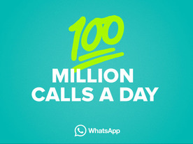 WhatsApp、1日の音声通話回数が1億回を突破
