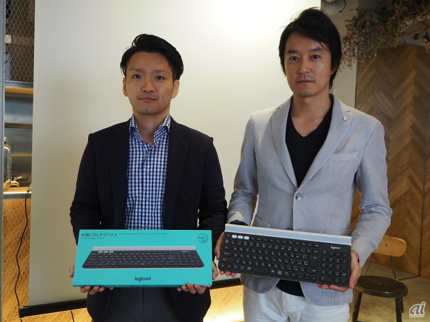 ロジクール クラスターカテゴリーマネージャーの榊山大蔵氏（左）とアルド 代表取締役 北田将行氏（右）
