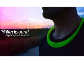 首かけ式のBluetoothスピーカ「Necksound」--スポーツと音楽を安全に両立