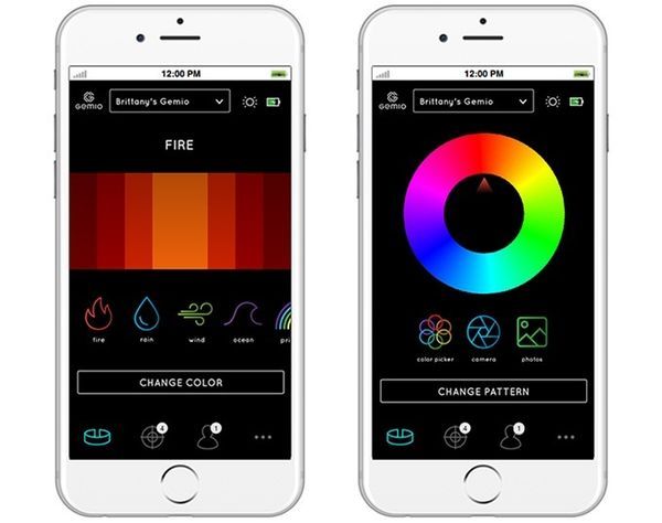 光の色味や変化パターンはアプリで設定（出典：Kickstarter）
