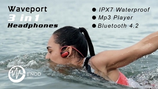 防水性の高い、MP3プレーヤ機能付きBluetoothイヤホン（出典：Kickstarter）
