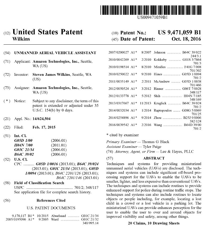 登録されたAmazon Technologiesの特許（出典：USPTO）