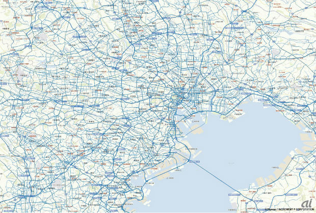 「通行実績データ」東京近辺サンプルデータ