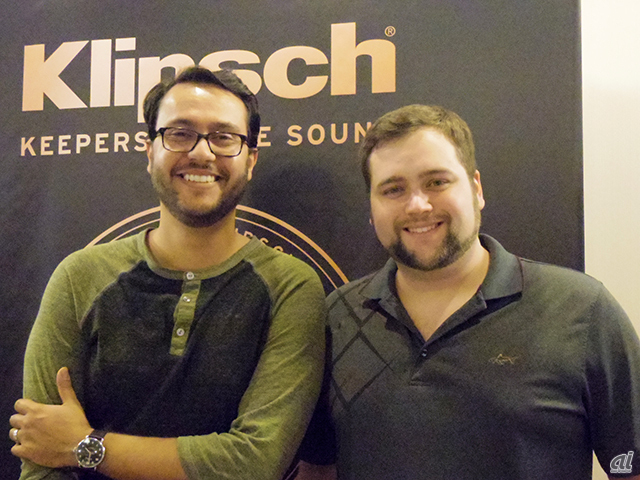Klipschのヘッドホン開発のシニアマネージャーであるVlad Grodzinskiy氏と、サウンド・エンジニアのAndrew Doerr氏
