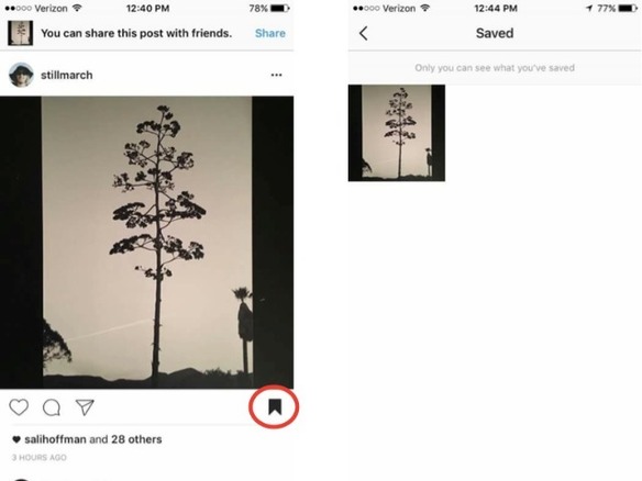 Instagram、お気に入りの投稿をブックマーク可能に--Pinterest類似の新機能