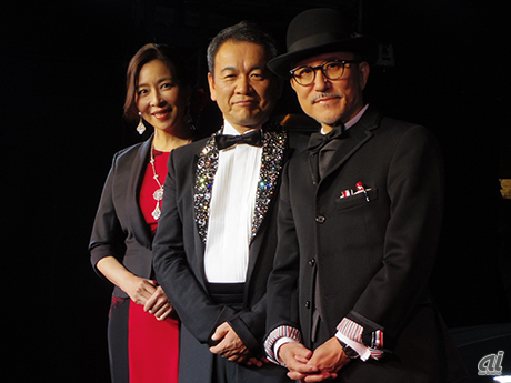 左から真矢ミキさん、ポルシェ ジャパン代表取締役社長である七五三木敏幸氏、高橋幸宏さん