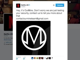 Netflixの米Twitterアカウントにハッキング--善玉ハッカーが「セキュリティをテスト」