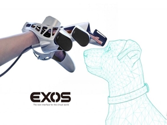 バーチャルの物体に“触れられる”外骨格型デバイス「EXOS」--exiiiが開発