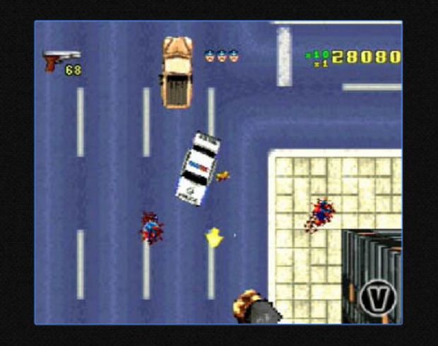 「Grand Theft Auto」

　大ヒットシリーズ「Grand Theft Auto」（GTA）の第1作は1997年のリリースだ。GameSpotはGTAの発売当時、「PlayStation史上、最も暴力的なゲームタイトル」と評している。

　第1作はグラフィックこそ「やや地味」だったが（本作をはじめ、まだMS-DOS向けのゲームがリリースされていた当時の水準で見ても）、本能を刺激するような魅力があり、1億2500万本を売り上げることになった。