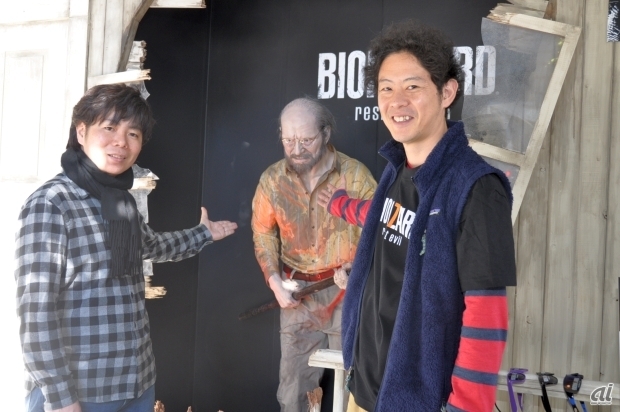 　開催初日には、川田将央プロデューサー（左）と、神田剛プロモーションプロデューサー（右）が来場。