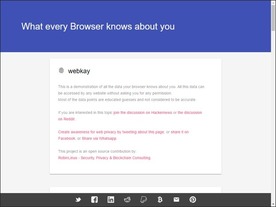 ［ウェブサービスレビュー］ブラウザからの個人情報流出をセルフチェックできる「webkay」