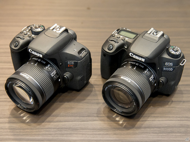 　キヤノンは2月15日、デジタル一眼レフカメラ「EOS 9000D」「EOS Kiss X9i」と、ミラーレス一眼「EOS M6」、高級コンパクトカメラ「PowerShot G9 X MarkII」を含めたコンパクトカメラ4機種を発表した。

　この記事では、新製品発表会で展示された新機種を、Kiss X9i、EOS 9000D、EOS M6、PowerShot G9 X MarkIIの順で、詳細な写真とともに紹介する。

　もし、EOS M6の写真を先に見たい場合は、こちらにジャンプして欲しい。PowerShot G9 X MarkIIを先に見たい場合はこちらからアクセスできる。