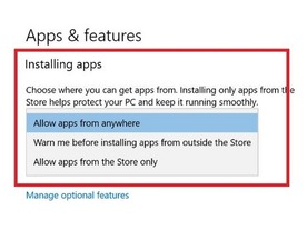 「Windows 10」最新プレビュー、ストア以外からのアプリを拒否する選択が可能に