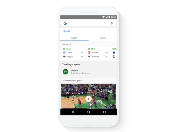 グーグルがモバイルアプリとウェブサイトを刷新--天気やスポーツへのショートカットを追加